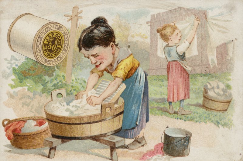 Bahçede Giysi Yıkanan Kadınlar by American School