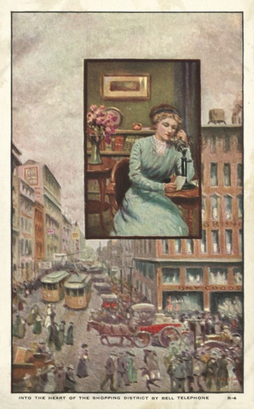 Bir dükkana telefon eden kadınlar by American School