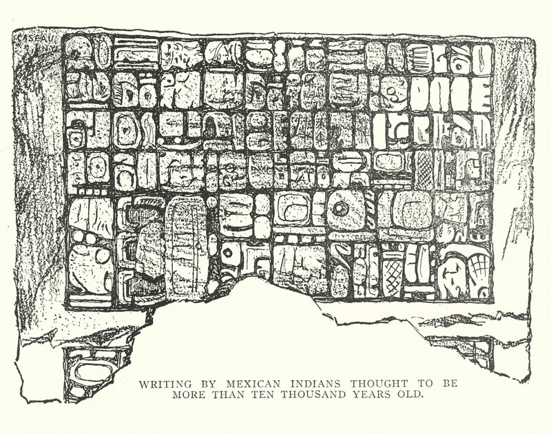 10.000 yıldan daha eski olduğu düşünülen Meksikalı Kızılderililerin yazısı (litho) by American School