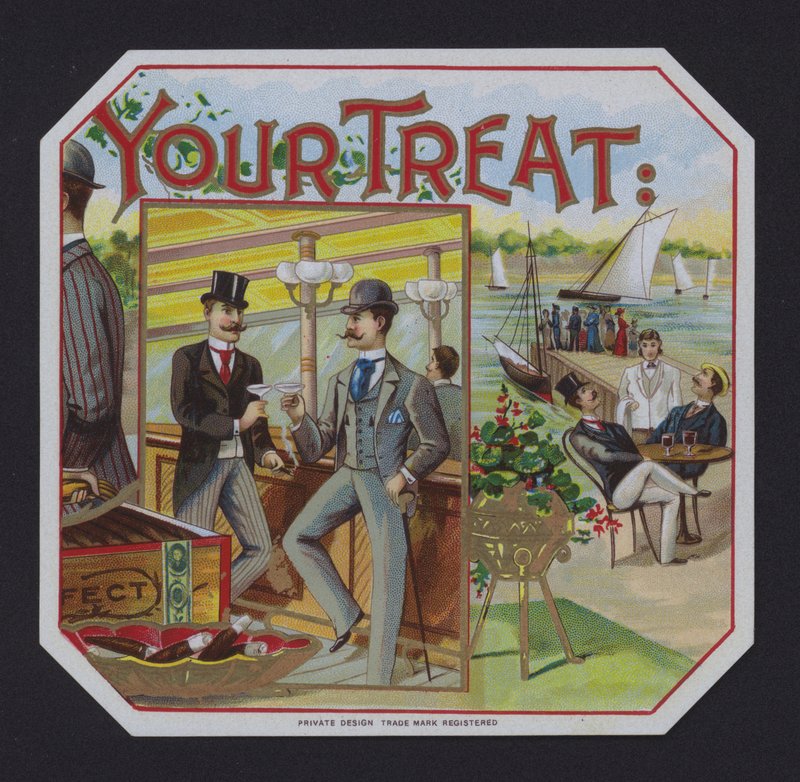 Your Treat, puro etiketi (chromolitho) by American School