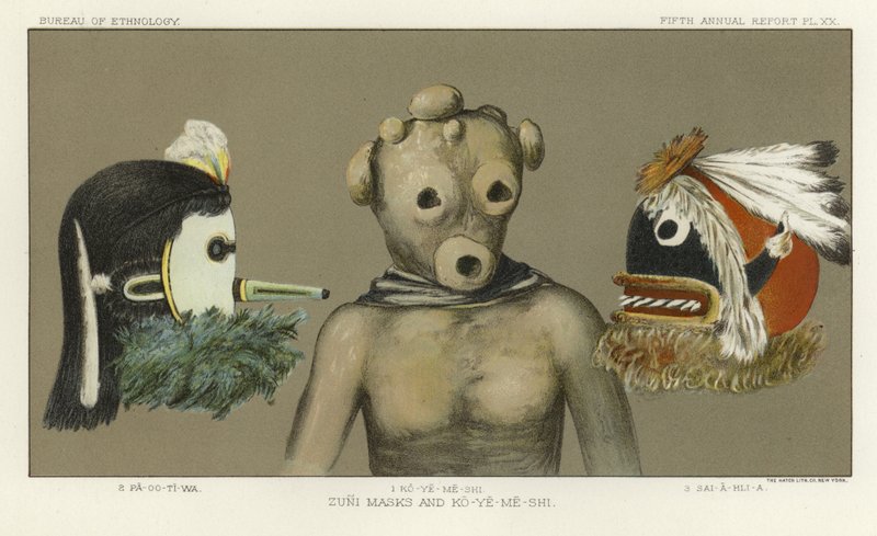 Zuni Maskeleri ve Sağdaki Eş by American School