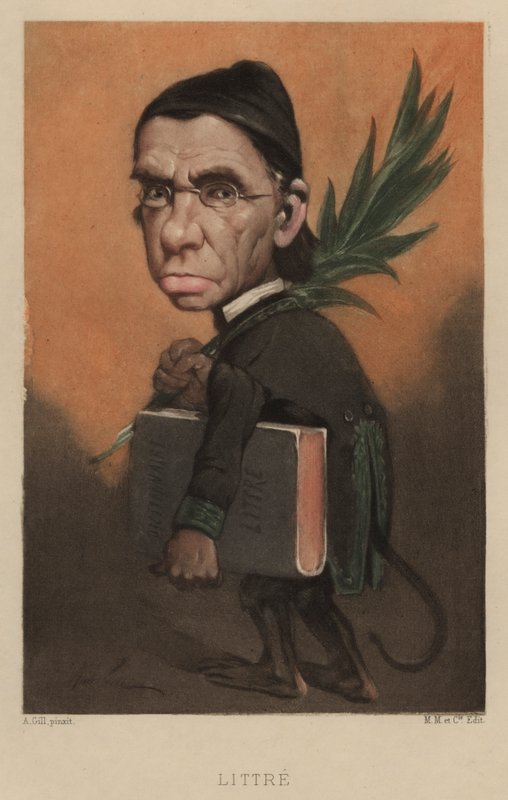 Emile Littre, French lexicographer and philosopher  by Andre Gill