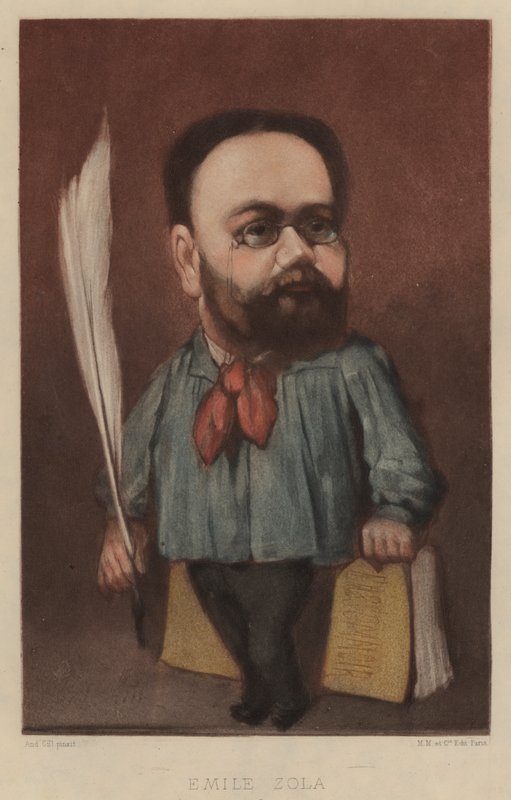 Emile Zola, French novelist, playwright and journalist  by Andre Gill