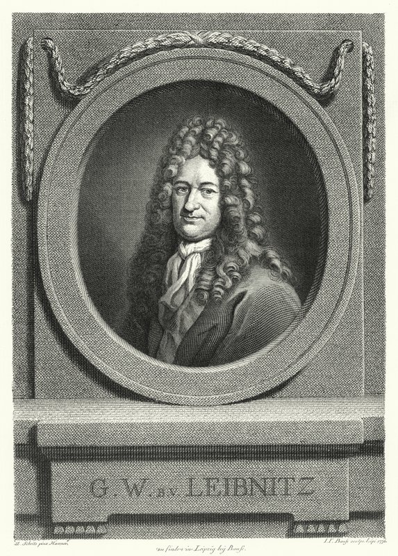 Gottfried Wilhelm Leibniz, Alman filozof, matematikçi ve bilge (gravür) by Andreas Scheits