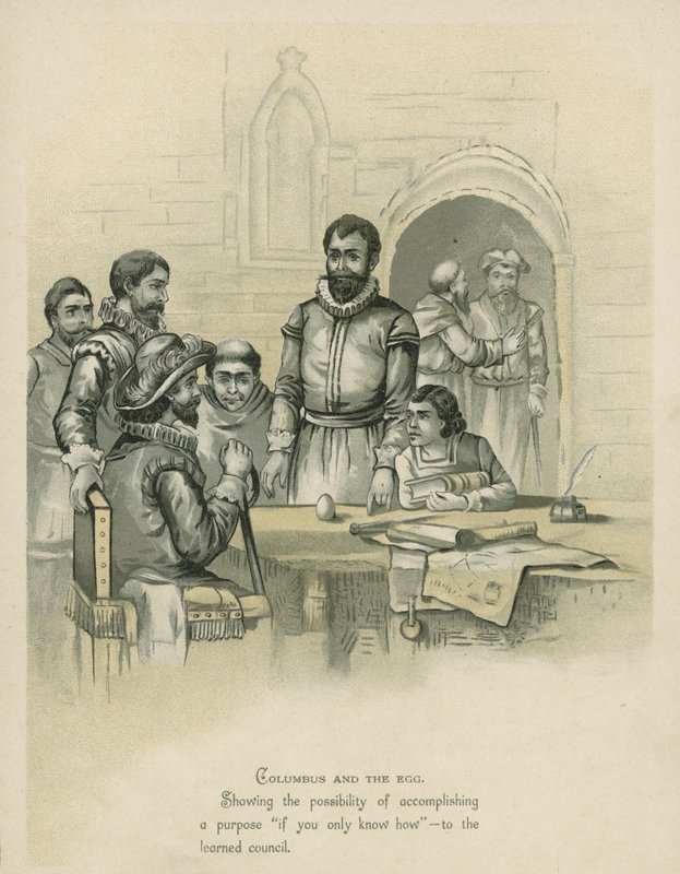 Kolomb ve yumurta (chromolitho) by Andrew Melrose