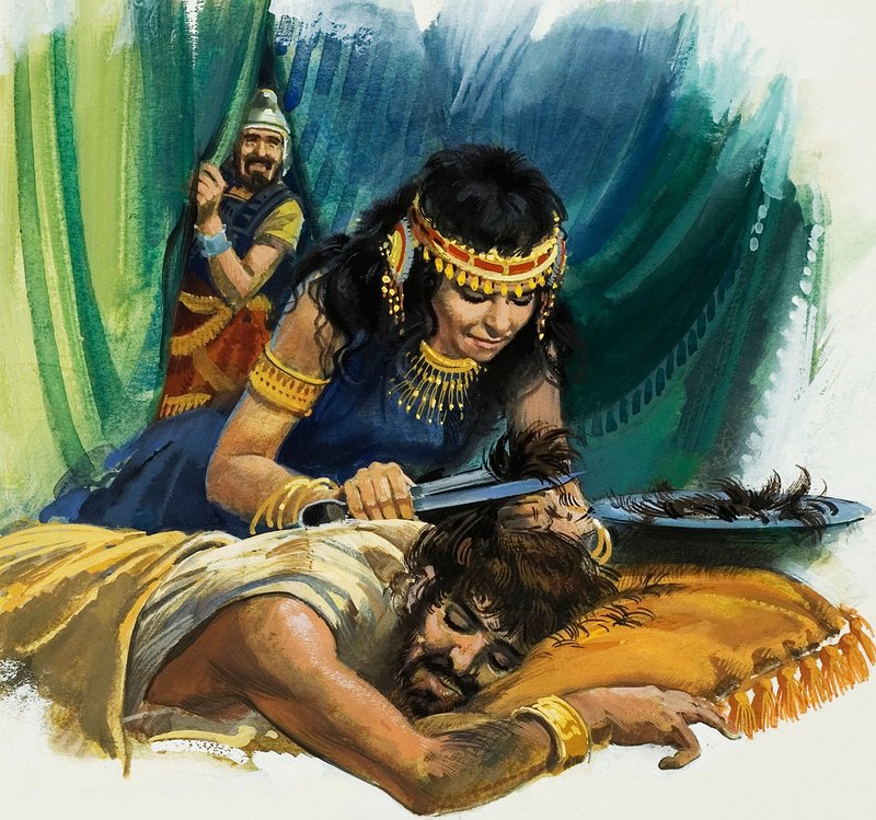 Samson ve Delilah (kağıt üzerine guaj) by Andrew Howat