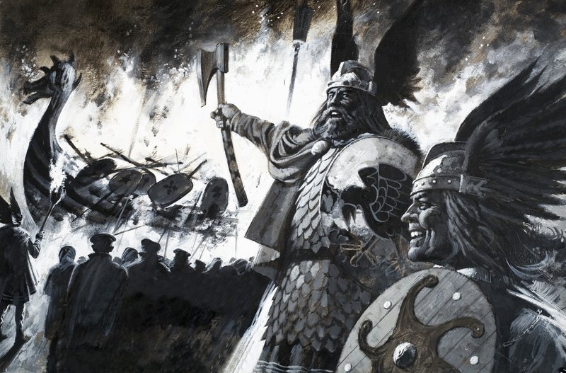 Uzun geminin alev aldığı tanımlanamayan Viking sahnesi by Andrew Howat