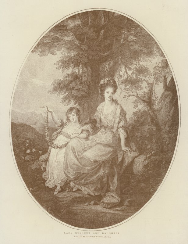 Leydi Rushout ve kızı by Angelica Kauffmann