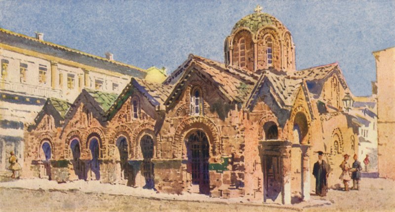 Panaji Kapnikari Kilisesi, Atina (Kalor Litho) by Angelos Giallinos