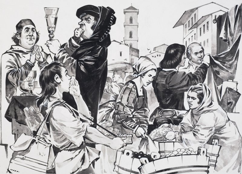 Florentine Trading (kağıt üzerine guaj) by Angus McBride