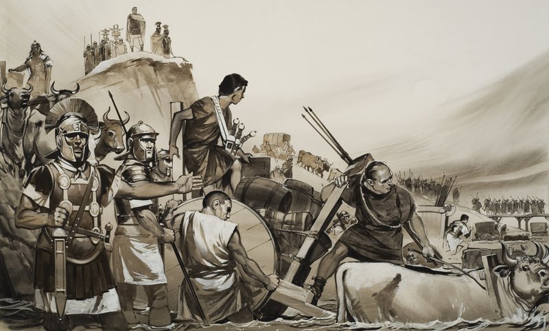 Julius Caesar (MÖ 100-44) askerlerini küçük Rubicon Nehri