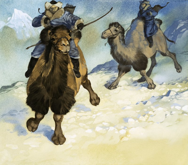 Deve üzerindeki Moğol savaşçıları by Angus McBride