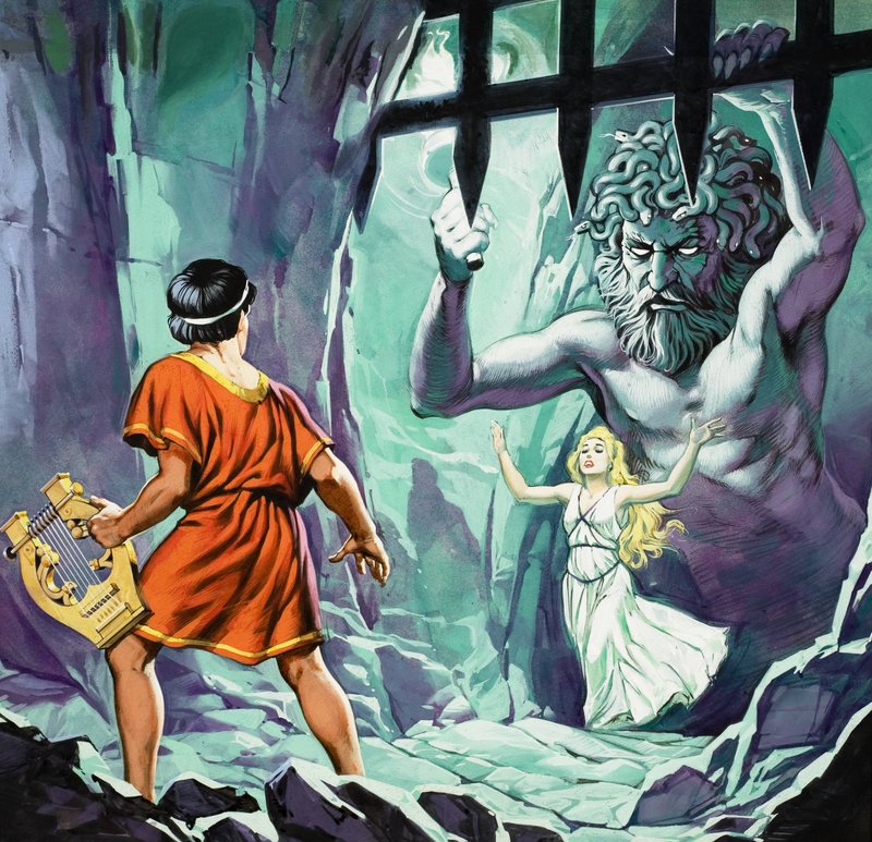 Orpheus ve Eurydice (kağıt üzerine guaj) by Angus McBride