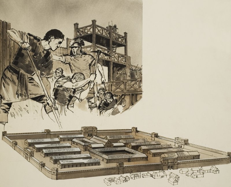 Roma Kampı (kağıt üzerine guaj) by Angus McBride