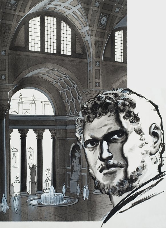 Caracalla Hamamları (kağıt üzerine guaj) by Angus McBride