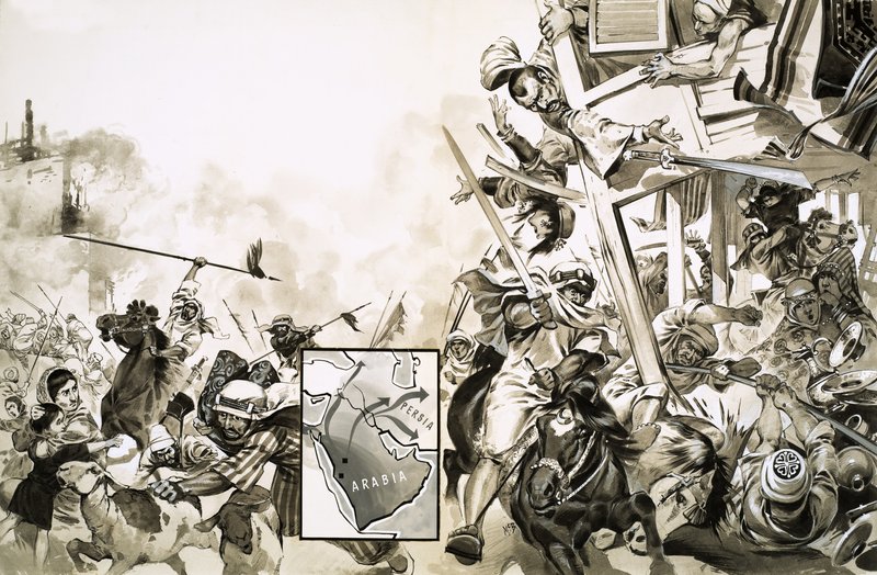 Scarcens ve Moors arasında 635 yılında yapılan savaş by Angus McBride
