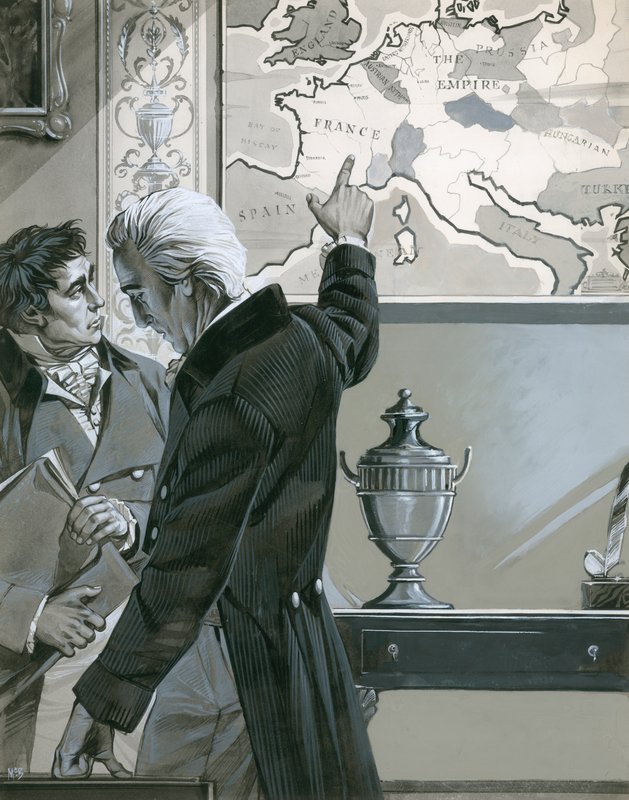 William Pitt Fransa Haritasını Gösteriyor by Angus McBride