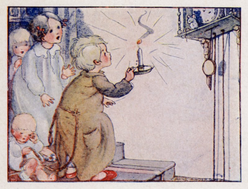 Tekerleme: Dickery, Dickery, Dock! (renkli taş) by Anne (after) Anderson