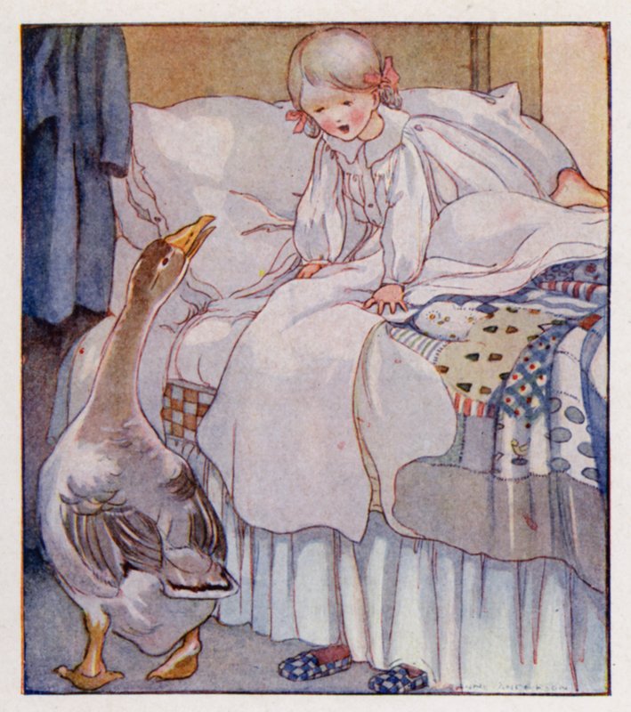 Tekerleme: Goosey, Goosey Gander (renkli taş) by Anne (after) Anderson