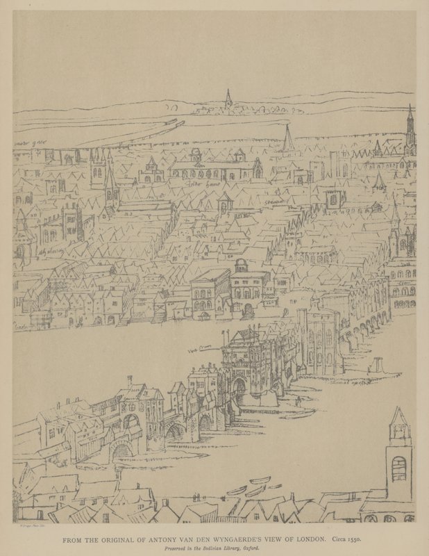 Londra manzarası, c1550 by Anthonis van den Wyngaerde