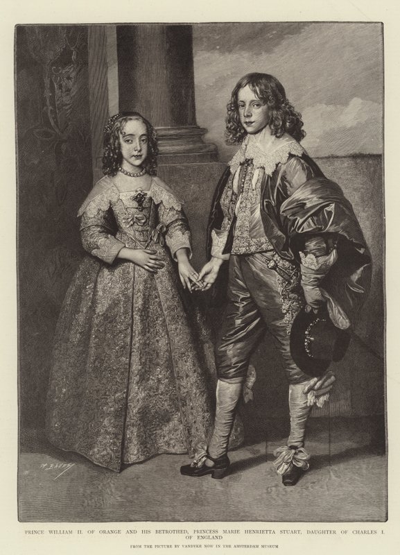 Orange Prensi II. William ve Nişanlısı, Prenses Marie Henrietta Stuart, İngiltere Kralı I. Charles'ın kızı by Anthony van Dyck