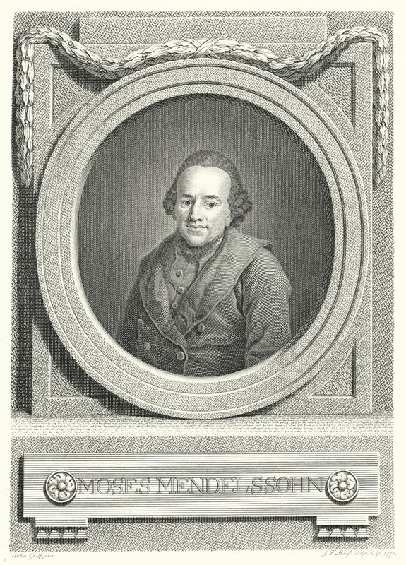 Moses Mendelssohn, Alman Yahudi filozofu (gravür) by Anton (after) Graff