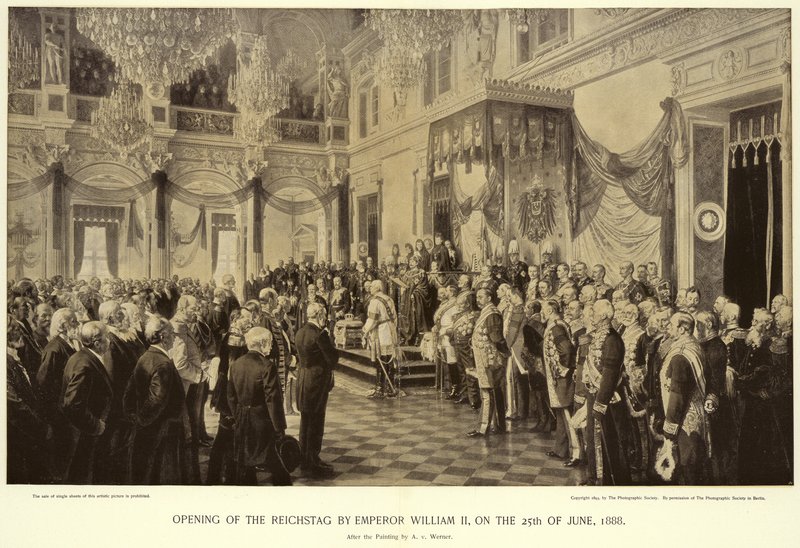 Opening of the Reichstag by Emperor William II  by Anton Alexander von Werner