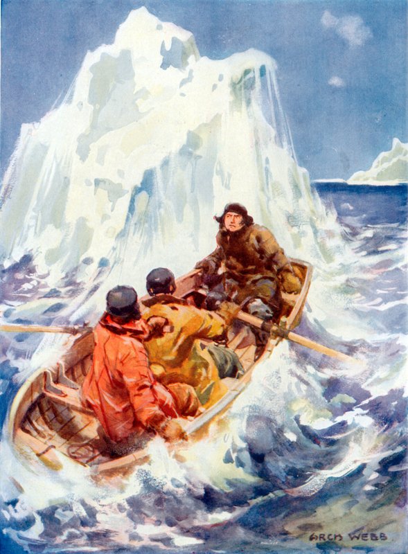 John Franklin bir buzdağının oluşumuna tanık oluyor (renkli taş) by Archibald Webb