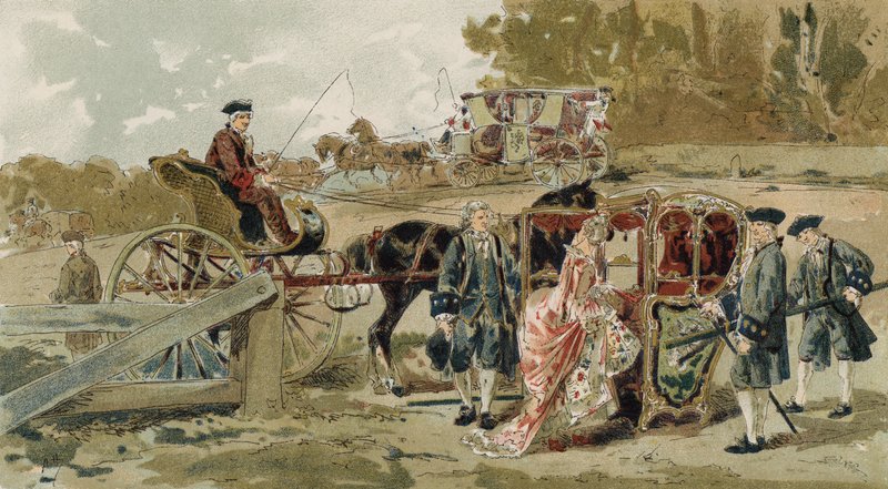 Fliguette and sedan chair, Austrian Netherlands, 18th Century  by Armand Jean Heins