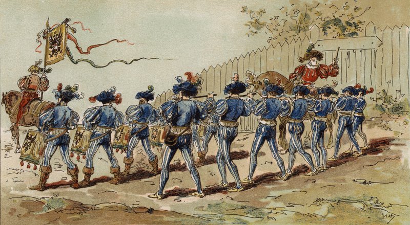 Hanseatic fifers and drummers, Spanish Netherlands, 16th Century  by Armand Jean Heins