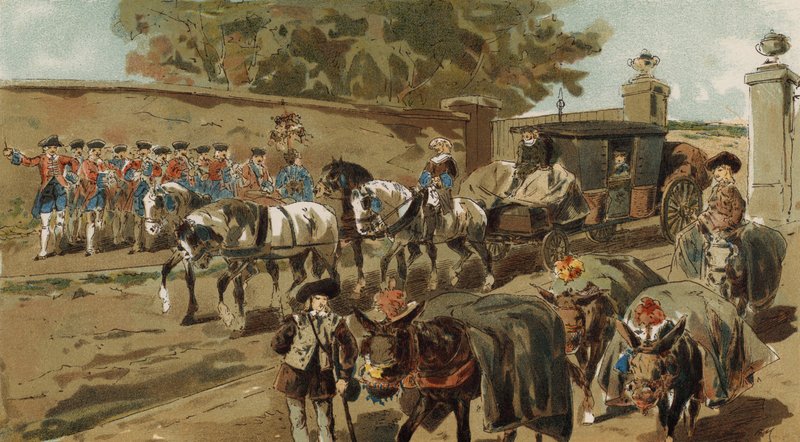 Fliguette ve sedan koltuk, Avusturya Hollandası, 18. yy by Armand Jean Heins