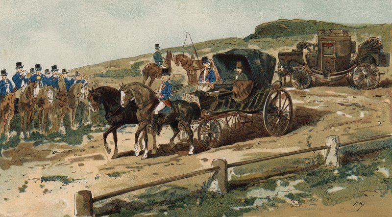 Postilions, taşıma ve posta koçu, Hollanda, 19. Yüzyıl by Armand Jean Heins