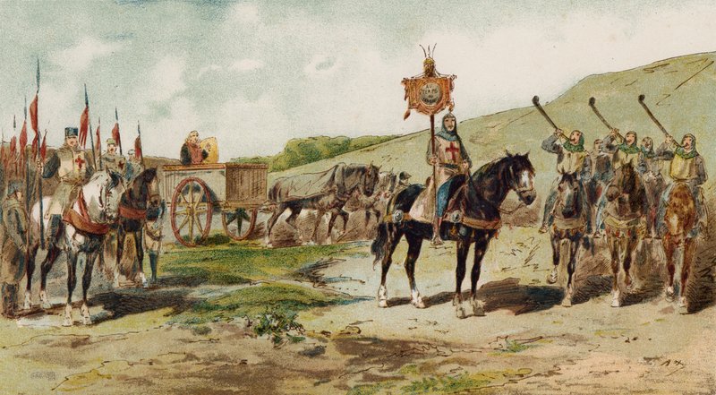 Charlemagne zamanının bir Frank prensinin arabası, 9. Yüzyıl by Armand Jean Heins