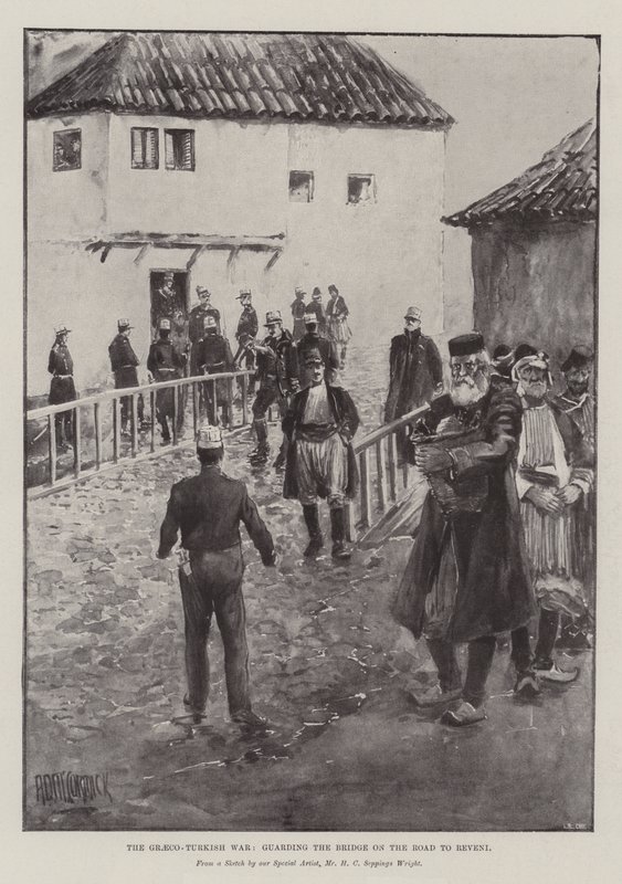 Yunan-Türk Savaşı, Reveni Yolundaki Köprüyü Koruyor by Arthur David McCormick