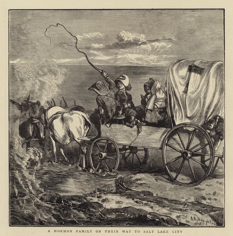 Salt Lake City yolunda bir Mormon Ailesi by Arthur Boyd Houghton