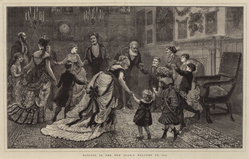 ಹೊಸ ವರ್ಷದಲ್ಲಿ ನೃತ್ಯ, 1873 ಟರ್ಕ್‌ಗೆ ಸ್ವಾಗತ by Arthur Boyd Houghton