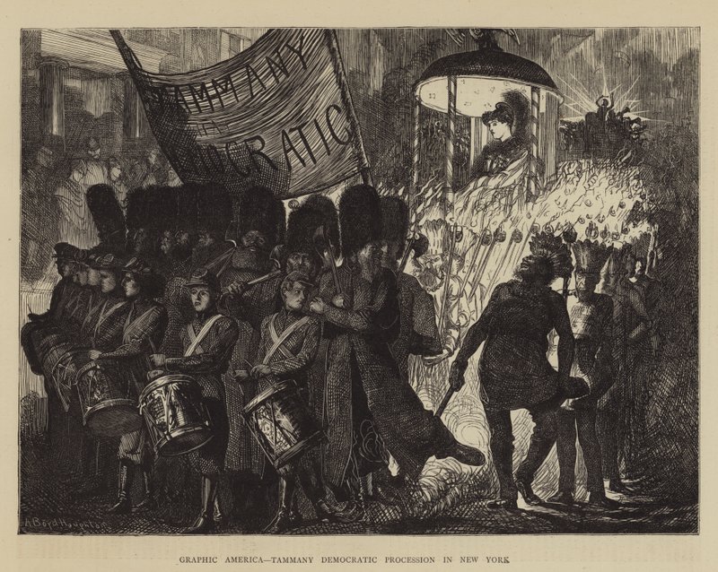 Grafik Amerika, New York'ta Tammany Demokratik Alayı by Arthur Boyd Houghton