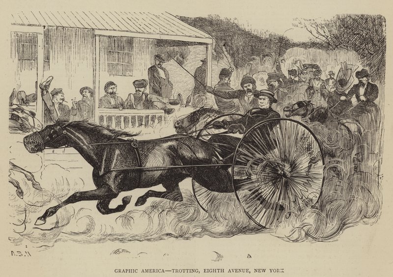 Grafik Amerika, Trotting, Eighth Avenue, New York by Arthur Boyd Houghton