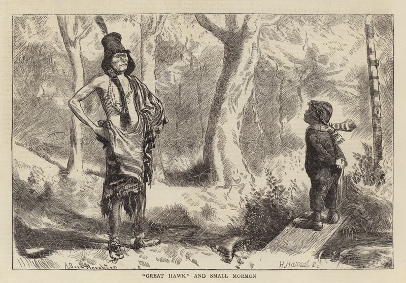 ಗ್ರೇಟ್ ಹಾಕ್ ಮತ್ತು ಸ್ಮಾಲ್ ಮಾರ್ಮನ್ ಟರ್ಕ್ by Arthur Boyd Houghton