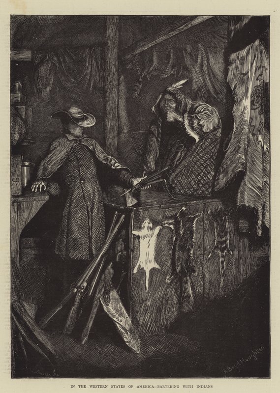 Amerika'nın Batı Devletlerinde, Kızılderililerle takas by Arthur Boyd Houghton