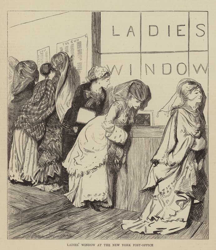 New York Postanesi'nde Bayanlar Penceresi by Arthur Boyd Houghton