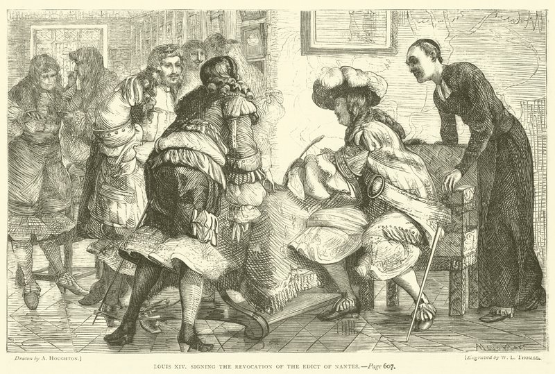 Louis XIV, Nantes Fermanının İptalini İmzalarken by Arthur Boyd Houghton