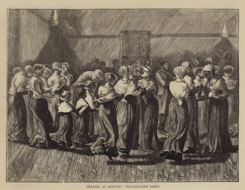 Toplantıda Çalkalayıcılar, Dini Dans by Arthur Boyd Houghton
