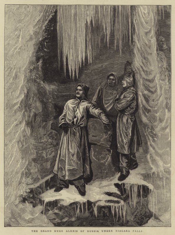 Niagara Şelalesi altında Rusya Büyük Dükü Alexis by Arthur Boyd Houghton