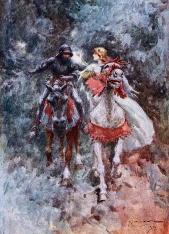 Şövalye ve Lorelei (renkli taş) by Arthur C. (after) Michael