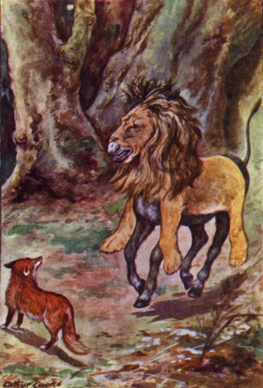 Ezop Masalları: Aslan Derisindeki Eşek (renkli taş) by Arthur Claude Cooke