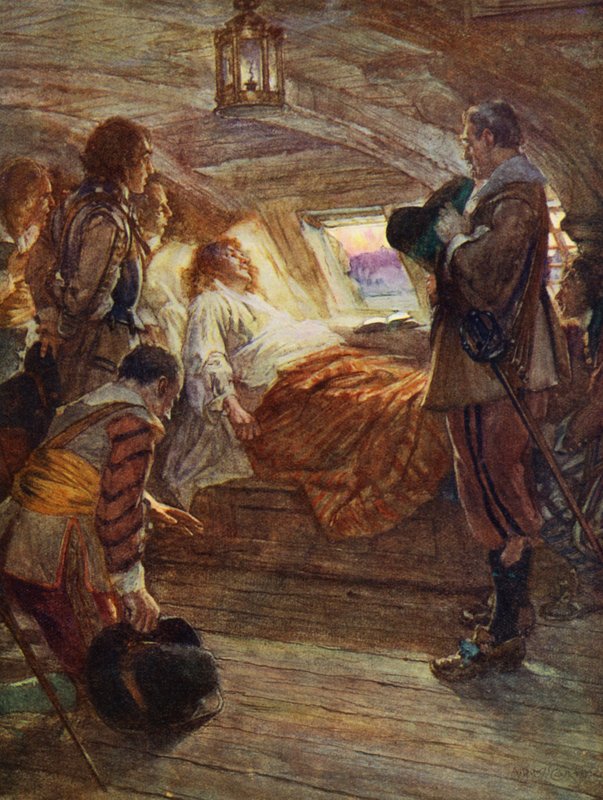 Sir Francis Drake'in ölümü by Arthur David (after) McCormick
