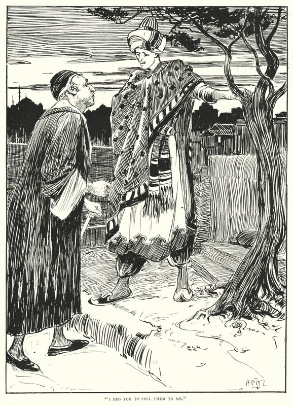 "Onları bana satman için yalvarıyorum" (gravür) by Arthur David McCormick