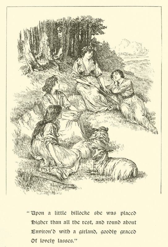 Sir Calidore, Nezaket Şövalyesi, Coridon ve Pastorella (gravür) by Arthur George Walker