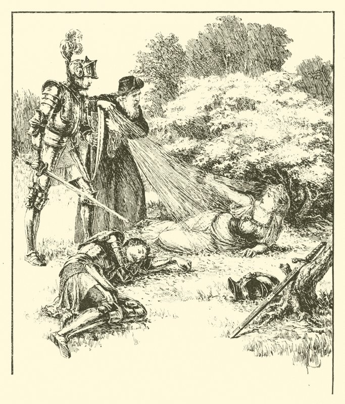 Sir Guyon, Bliss Bower (gravür) by Arthur George Walker